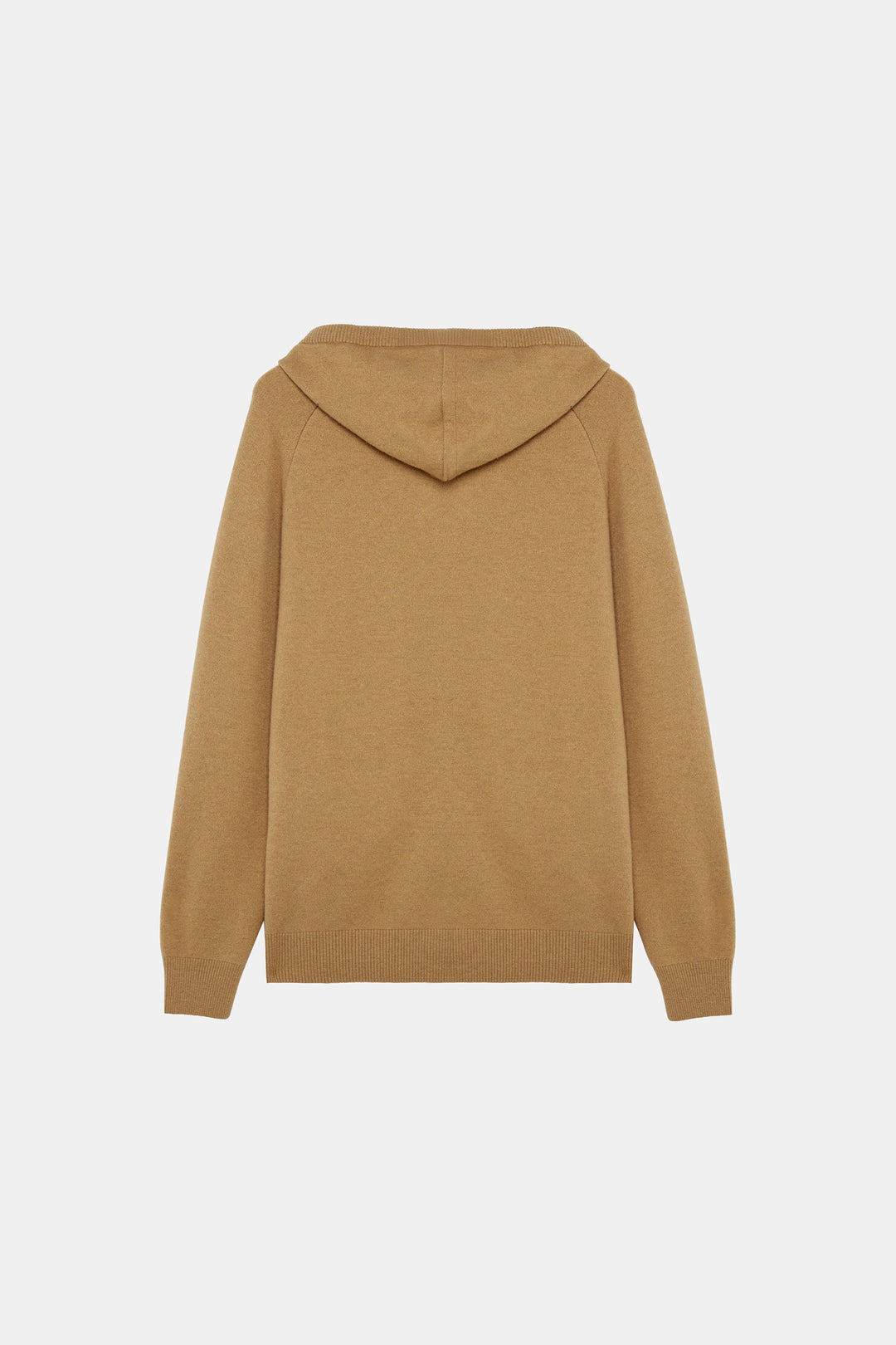Camel Knit Zipped Hoodie