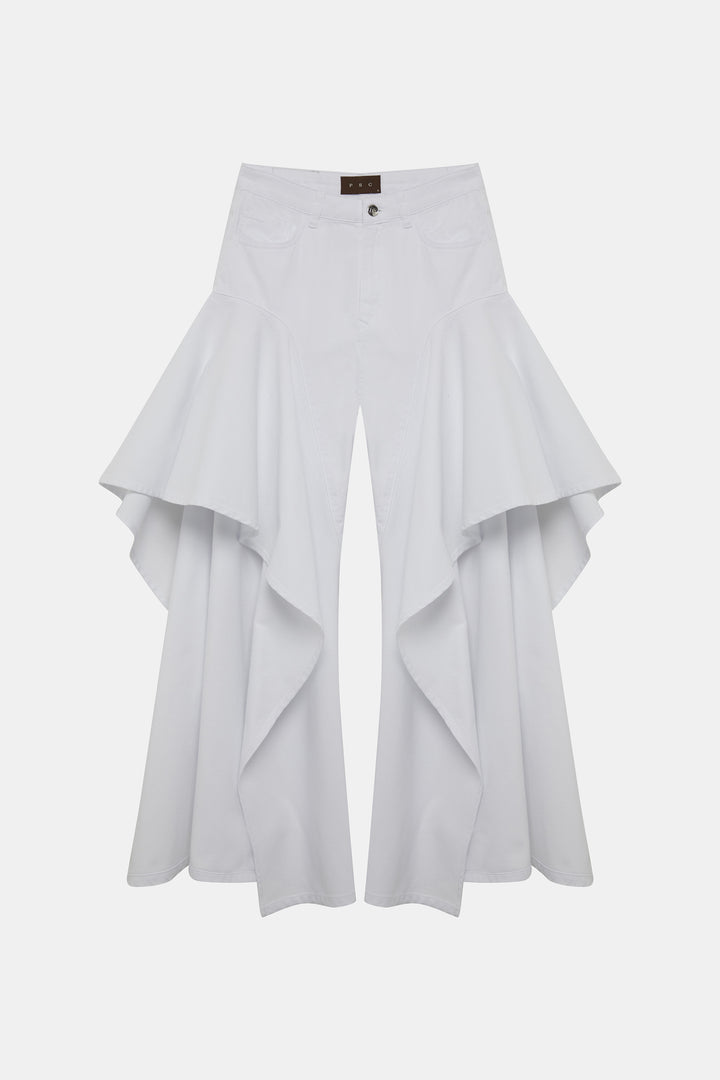 Ruffle Jeans White