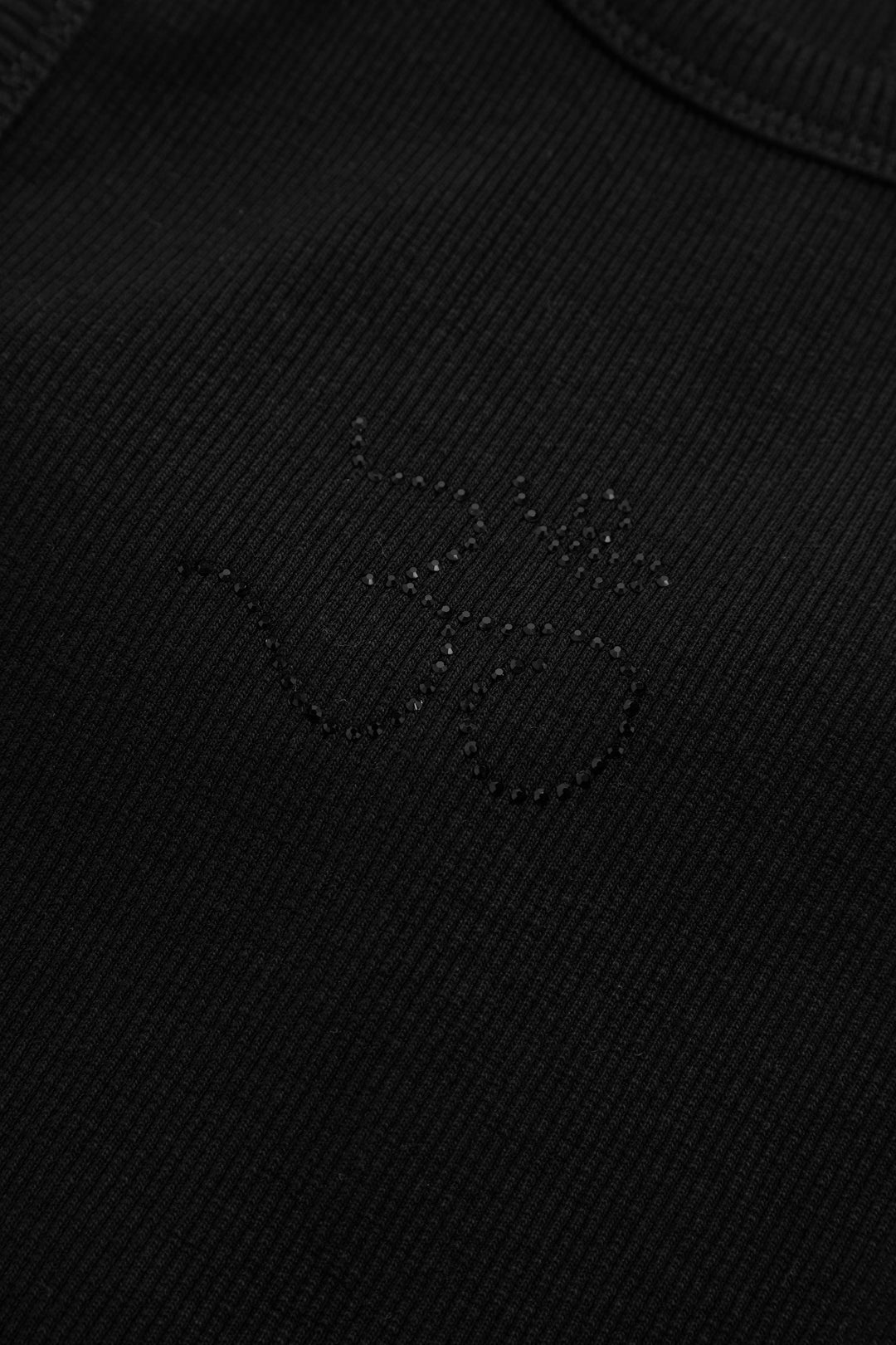 Racer Black Embellished Tank Top