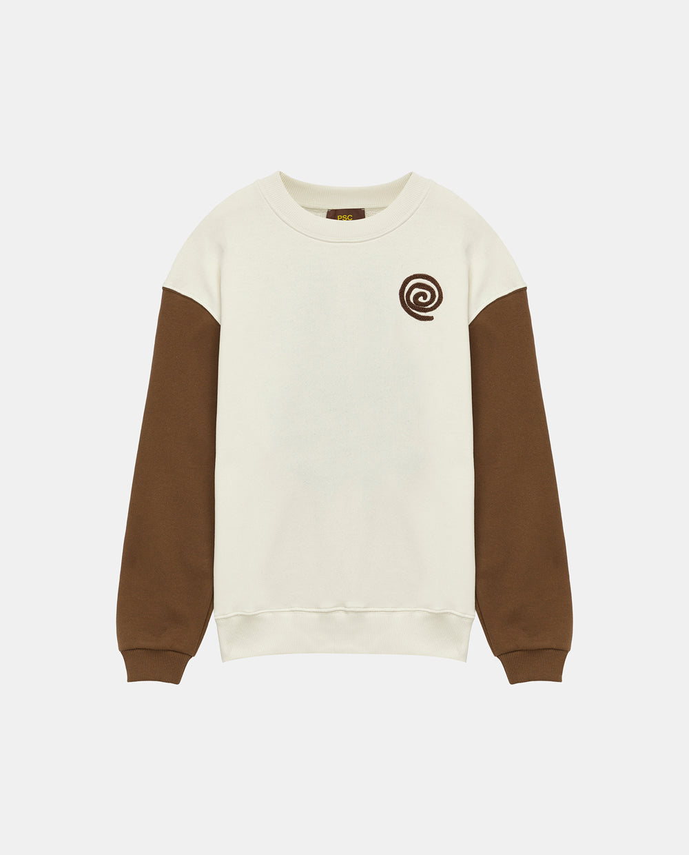 Brown Color Block Sweatshirt