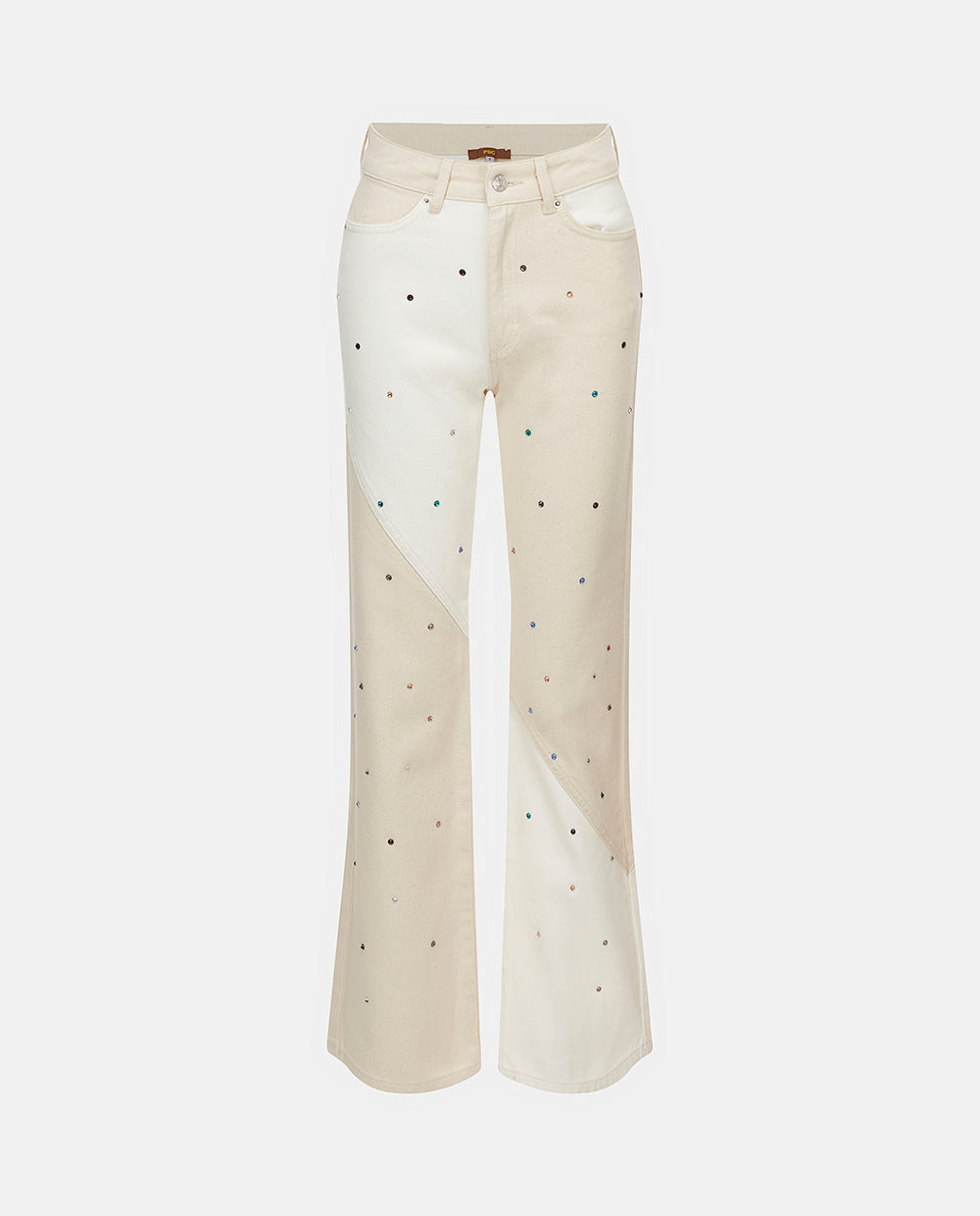 Patchwork White Jeans