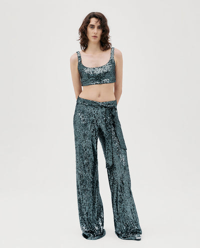 Grey Sequin Pants