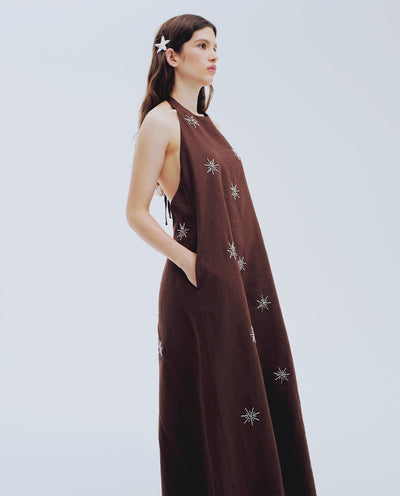 Brown Linen Dress