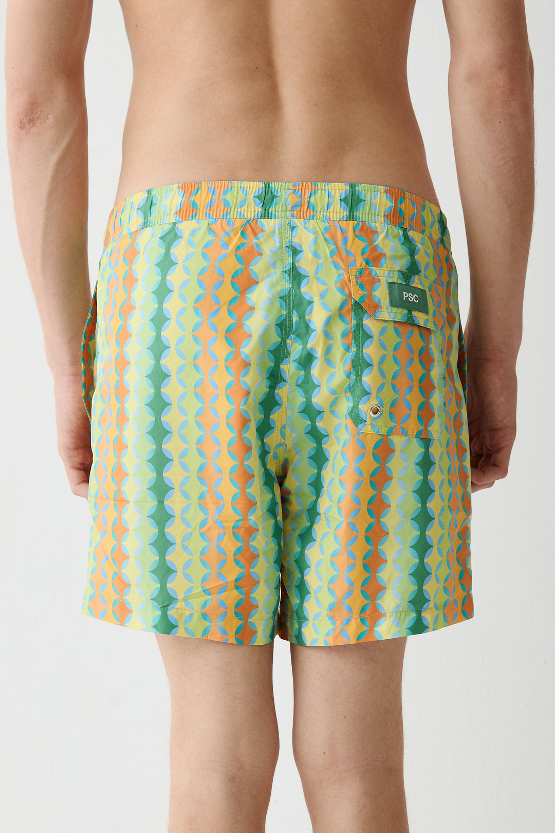 Orange Mosaic Swim Shorts