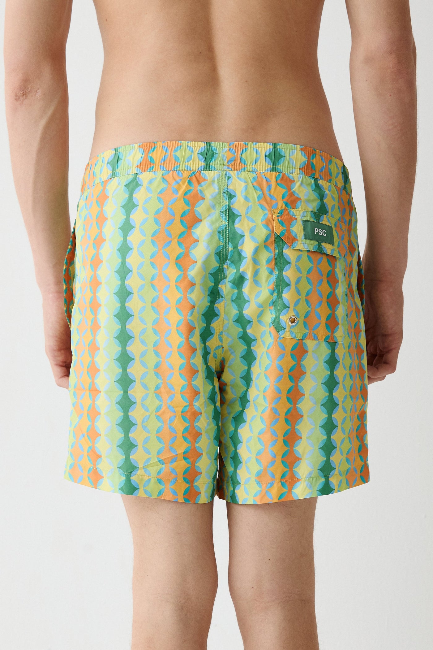 Orange Mosaic Swim Shorts
