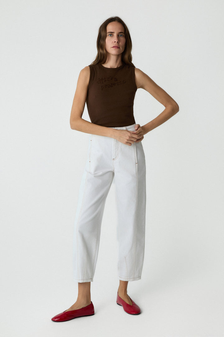 Barrel Jeans White