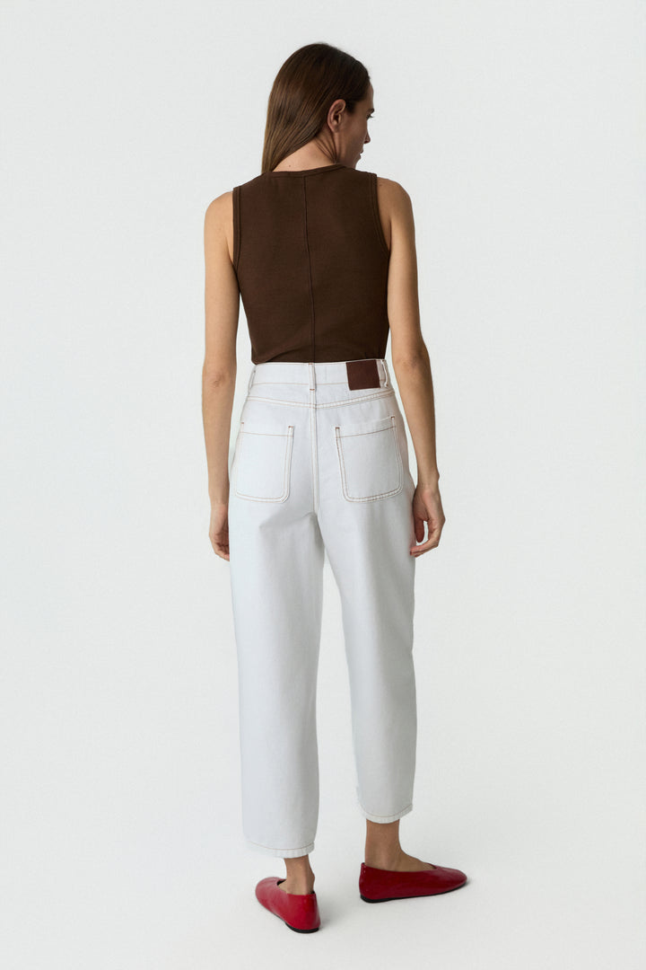 Barrel Jeans White