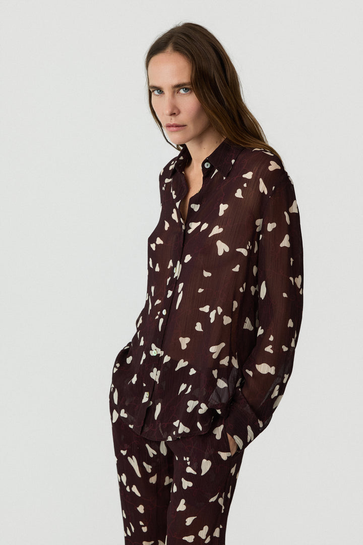 Hearts Shirt Brown