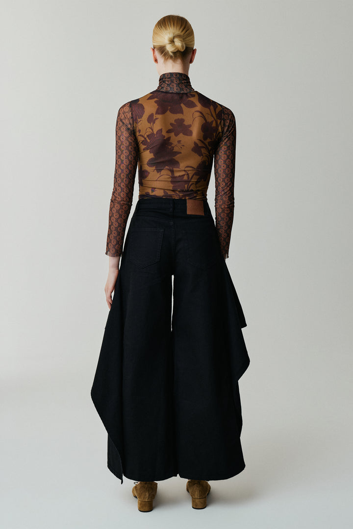 Ruffle Jeans Black