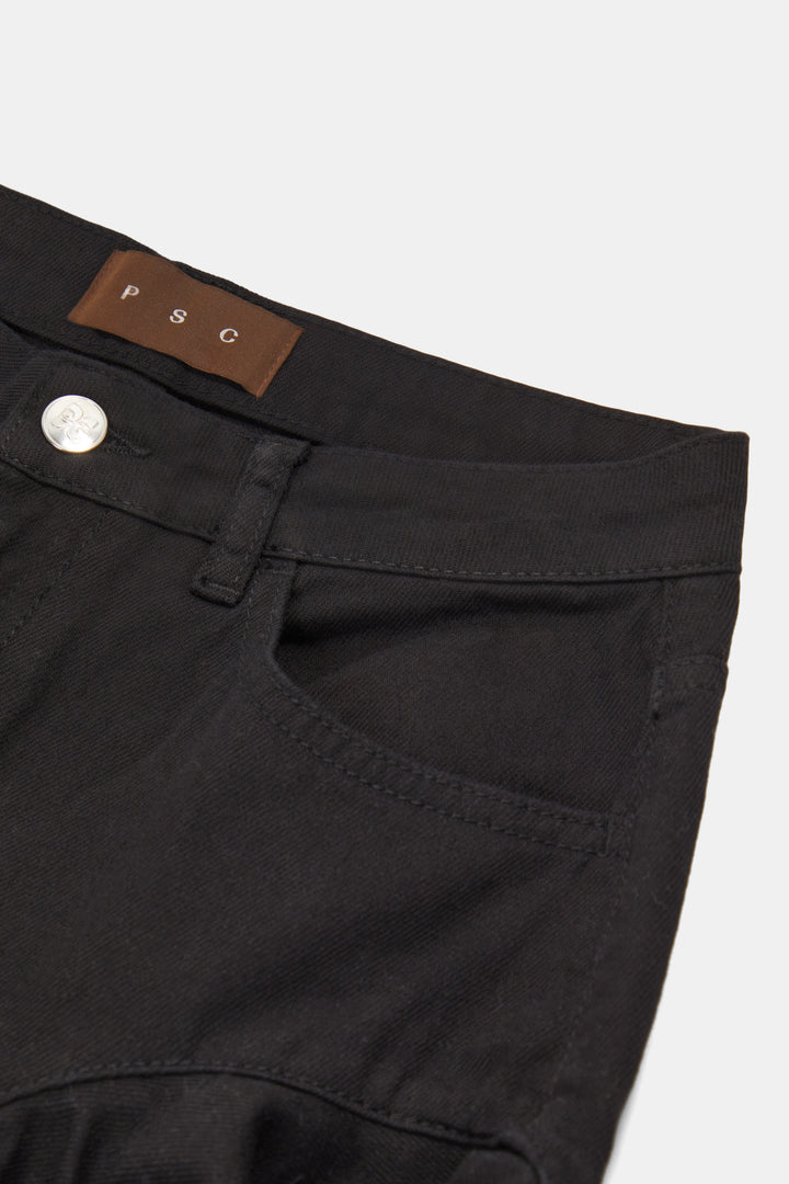 Ruffle Jeans Black