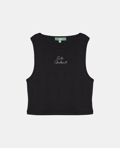 Late Checkout Black Tank Top