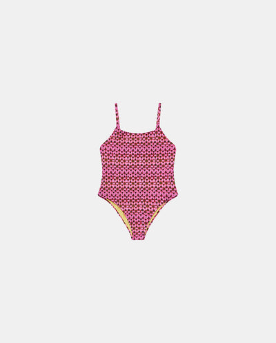 Pink Tie Dye Kids Swimsuit