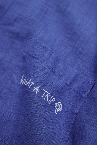 Blue Linen Men Shirt