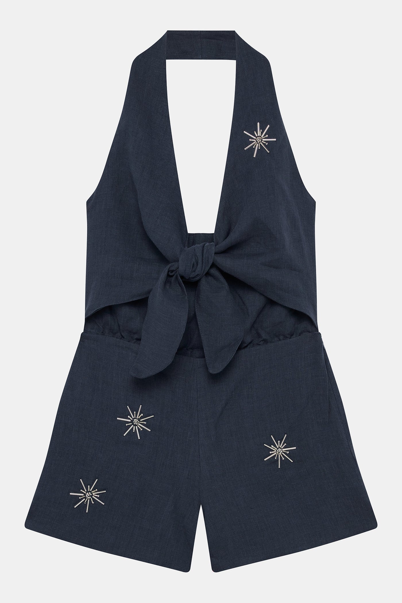 Navy Linen Playsuit