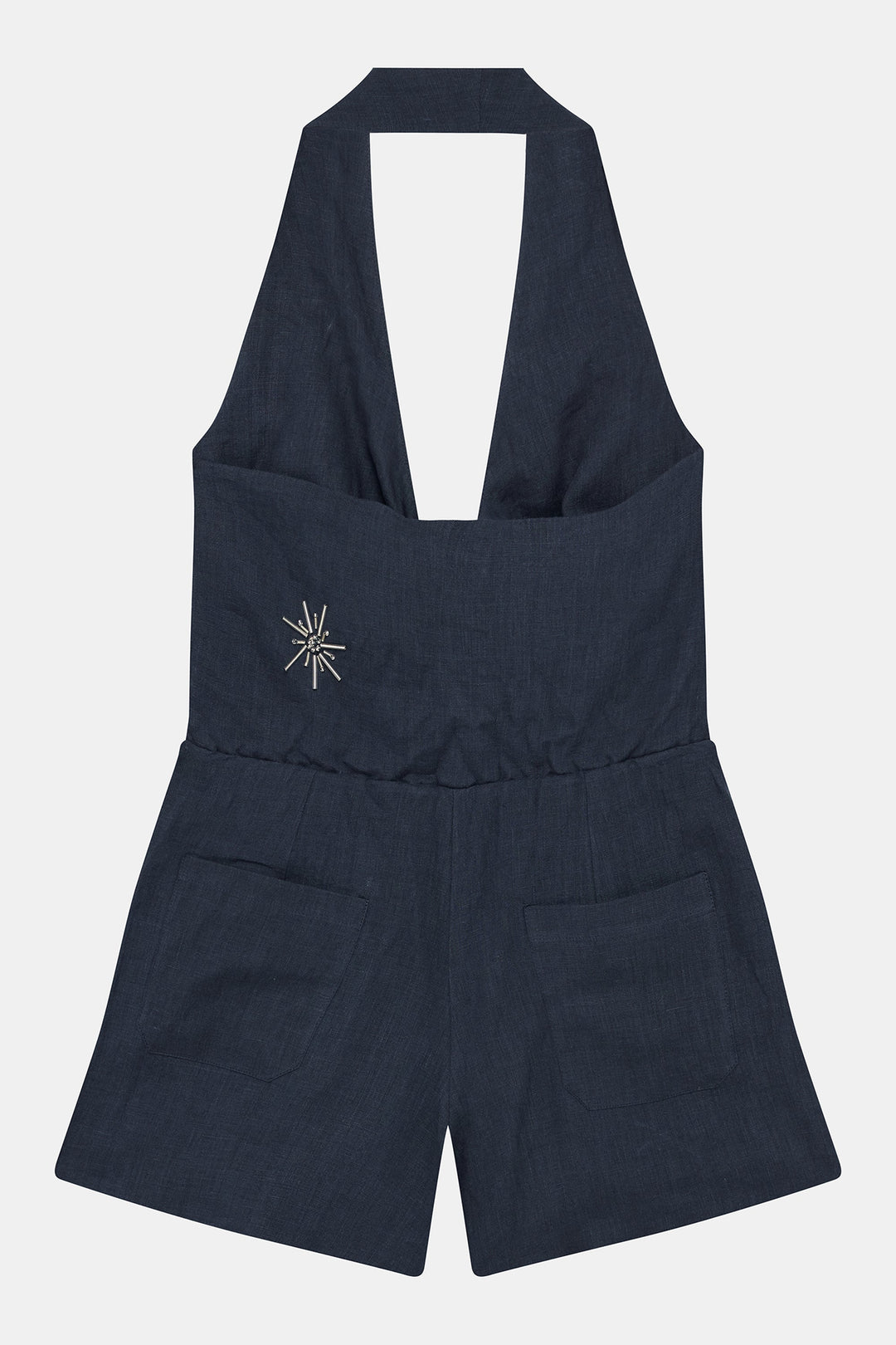 Navy Linen Playsuit