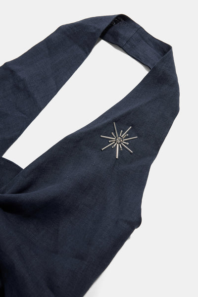 Navy Linen Playsuit
