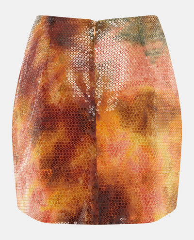 Orange Sequin Skirt