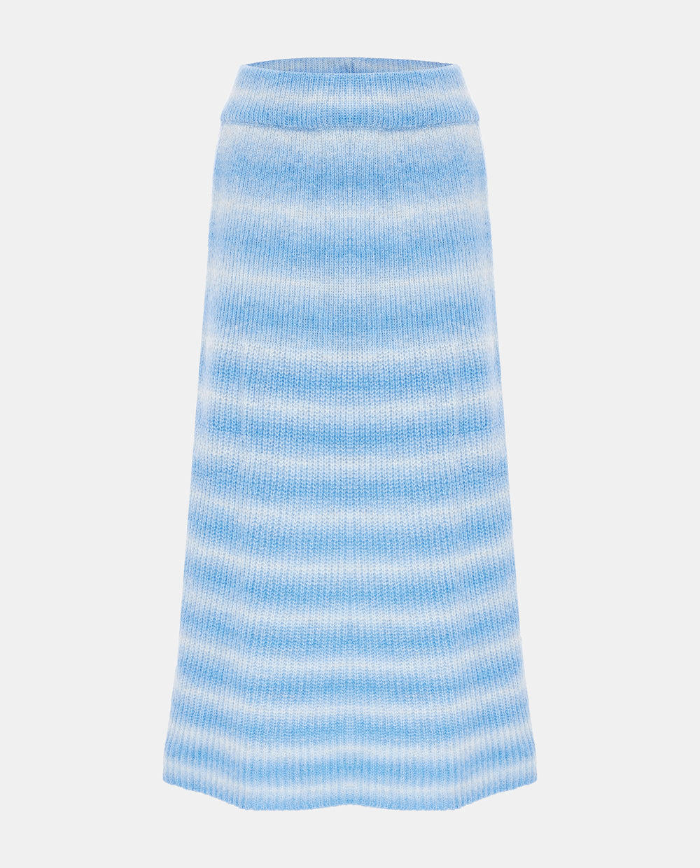 Blue Striped Knitted Skirt