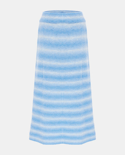 Blue Striped Knitted Skirt