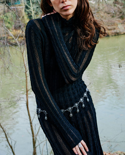 Black Knitted Maxi Dress