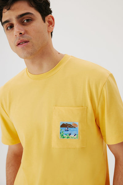 Yellow Pocket Men T-Shirt