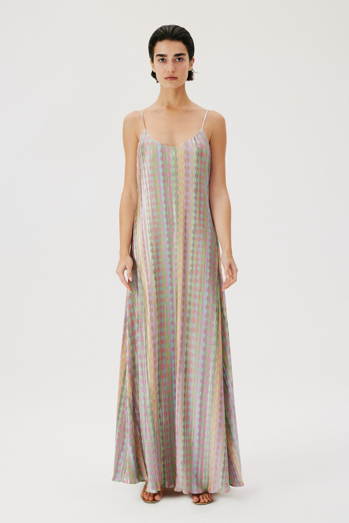 Shiny Wave Maxi Dress