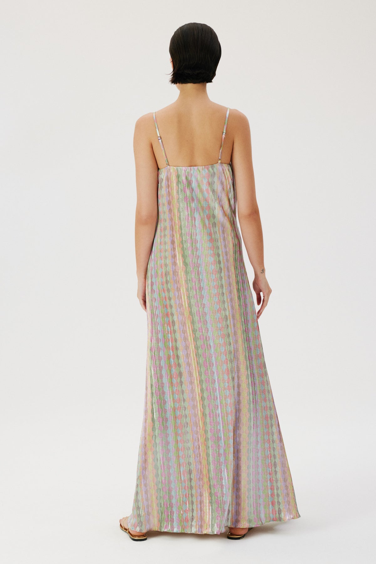 Shiny Wave Maxi Dress